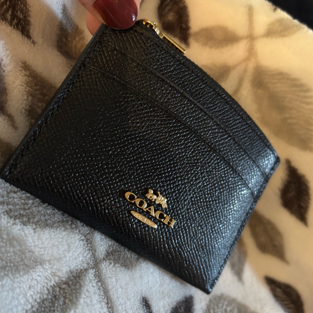 COACH Crossgrain Leather Shaped Card Case Wallet NWT